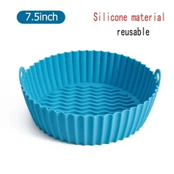 50-Pack Non-Stick Disposable Air Fryer Baking Liners - Round Paper Kitchen Accessories (Blue 7.5 inch)