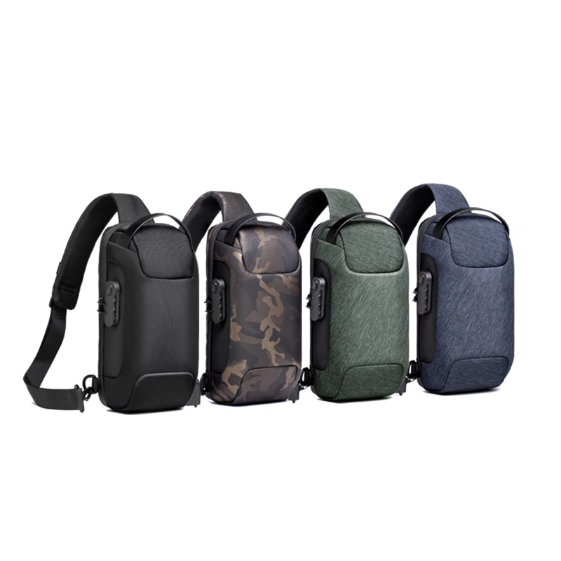 

Men's Multifunction Anti-theft Waterproof Oxford Crossbody Bag Shoulder Sling Bag Short Travel Messenger Chest Pack For Male