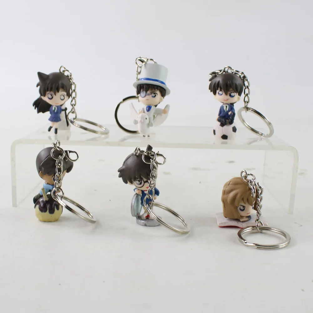 6Pcs/Set Anime Detective Conan Mouri Ran Rachel Moore Haibara Ai Key