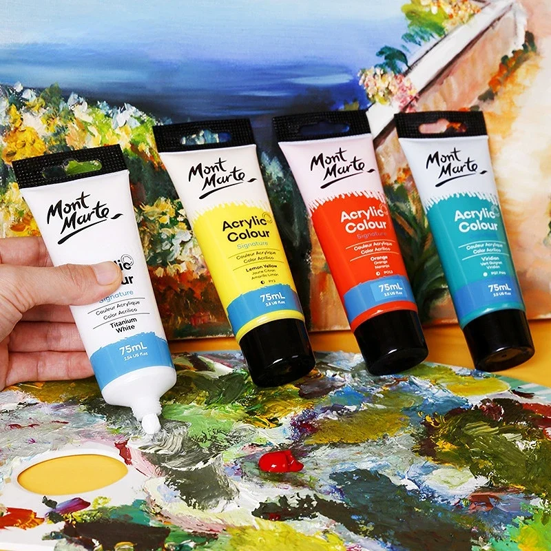 6/12/24 Colors Acrylic Paint Set 75ml Studio Training Hand-painted DIY Creative Graffiti Textile Painting Art Supplies