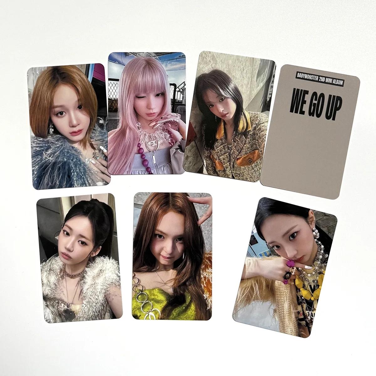 6Pcs/Set KPOP BABYMONSTER WE GO UP HD Photocards Double Sides LOMO