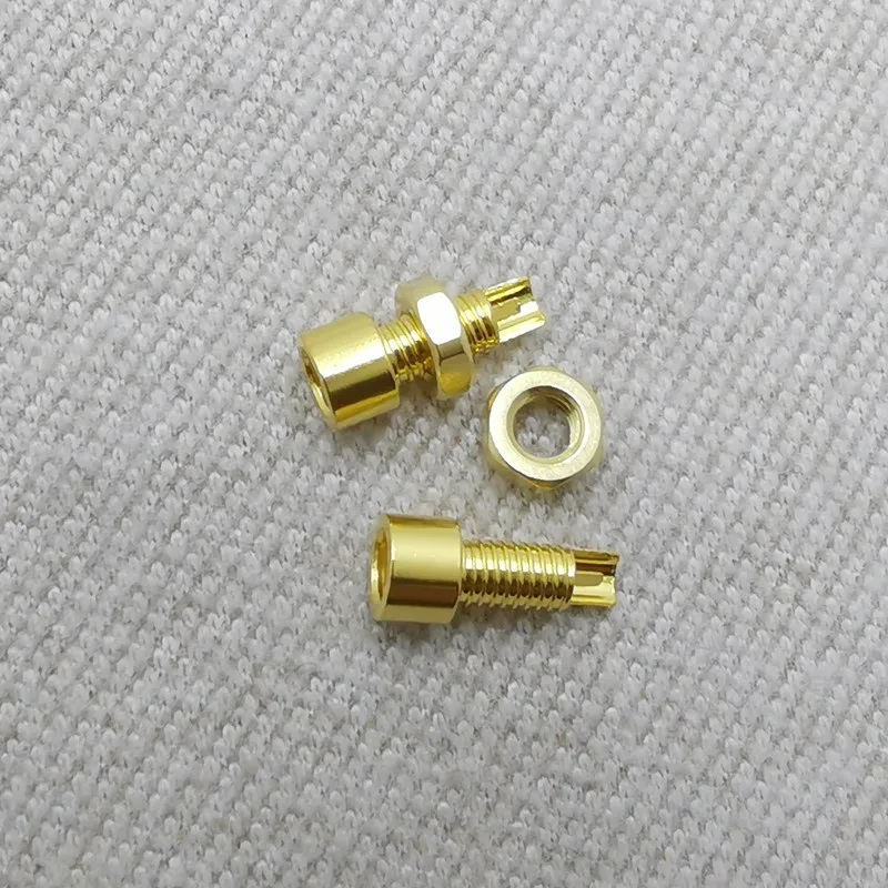 Universal Pin Socket 2 pcs Pure copper gold plated Built-in threaded nut holder