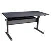 Gaming Desk Adjustable Heights Cable Management Heavy Duty Steel Frame Full-Sized Desk Mat 1