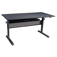 Gaming Desk Adjustable Heights Cable Management Heavy Duty Steel Frame Full-Sized Desk Mat 1