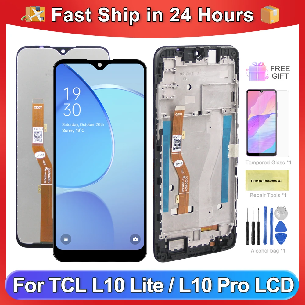 

6.22" Original For TCL L10 Lite 4187U 4187M/ L10 Pro / L10 Plus LCD Display Touch Screen Digitizer Assembly With Frame Repair