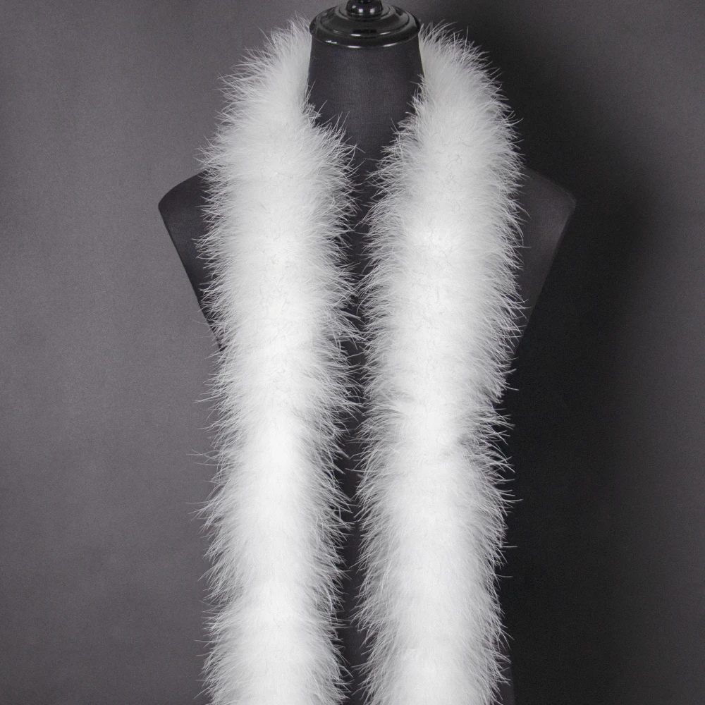 50 Grams Soft White Marabou Feather Boa 2 Meters Natural Turkey plume Scarf for Party Costume Clothing Decoration boa trim