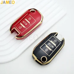 TPU Folding Car Key Case for Peugeot 508 208 308 2008 for Citroen C4 Cactus for Opel Corsa Remote Control Protector Cover