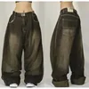 Streetwear American New Washed Light Blue Baggy Jeans Men And Women Y2K High Street Fashion Retro Punk High Waist Wide Trousers 4