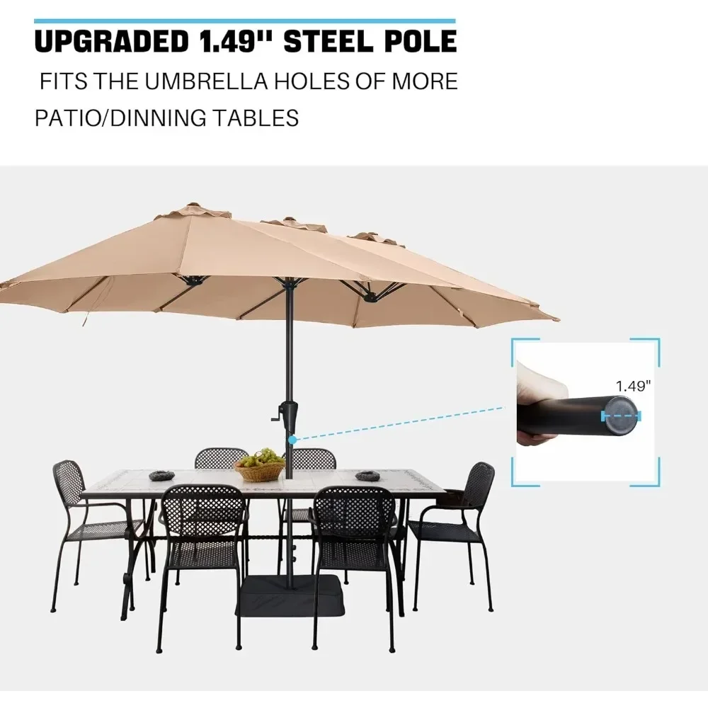 13FT Double-Sided Patio Umbrella with Base 2