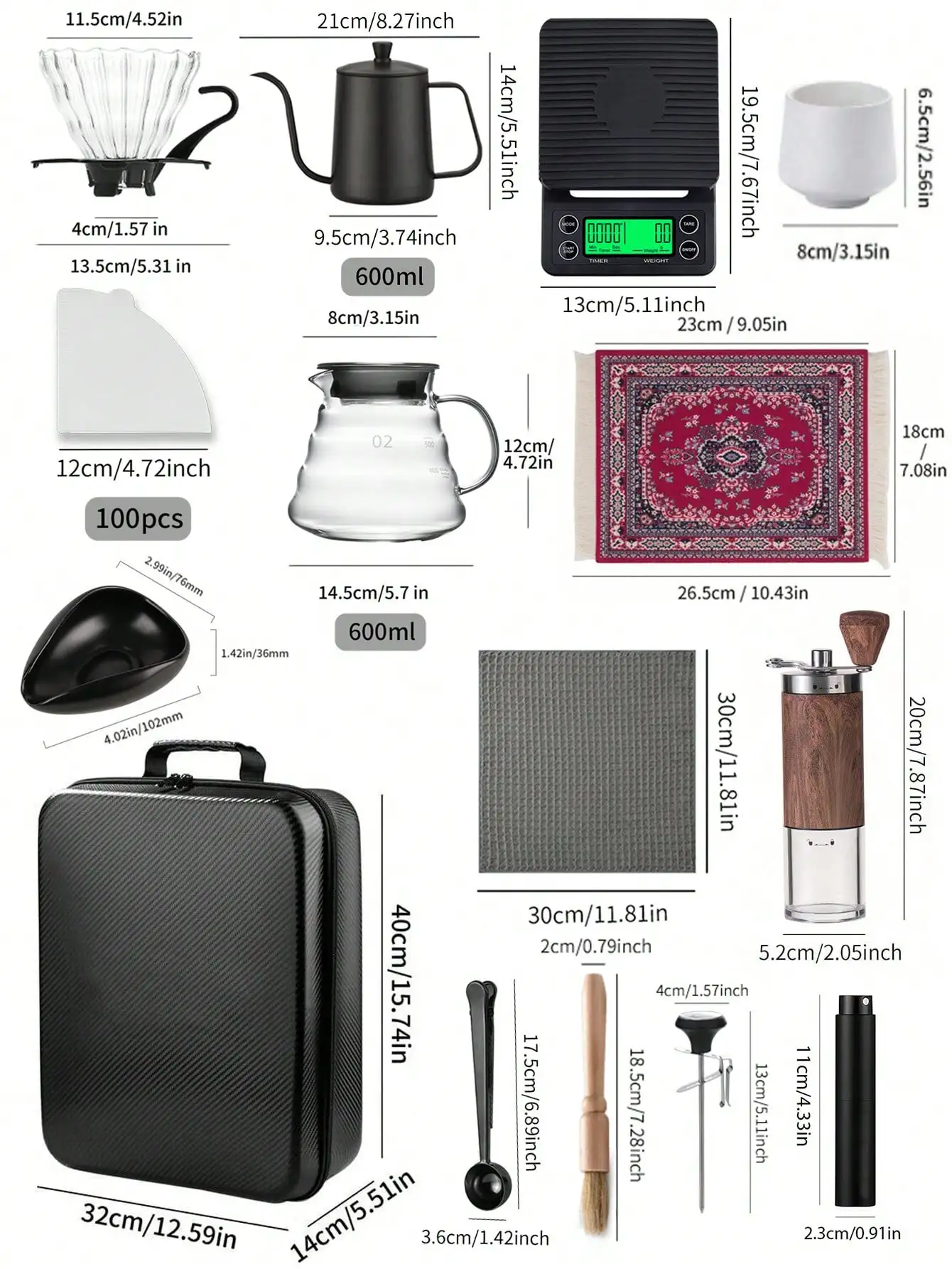 Choxila Pour Over Coffee Set - Portable V02 Hand D...