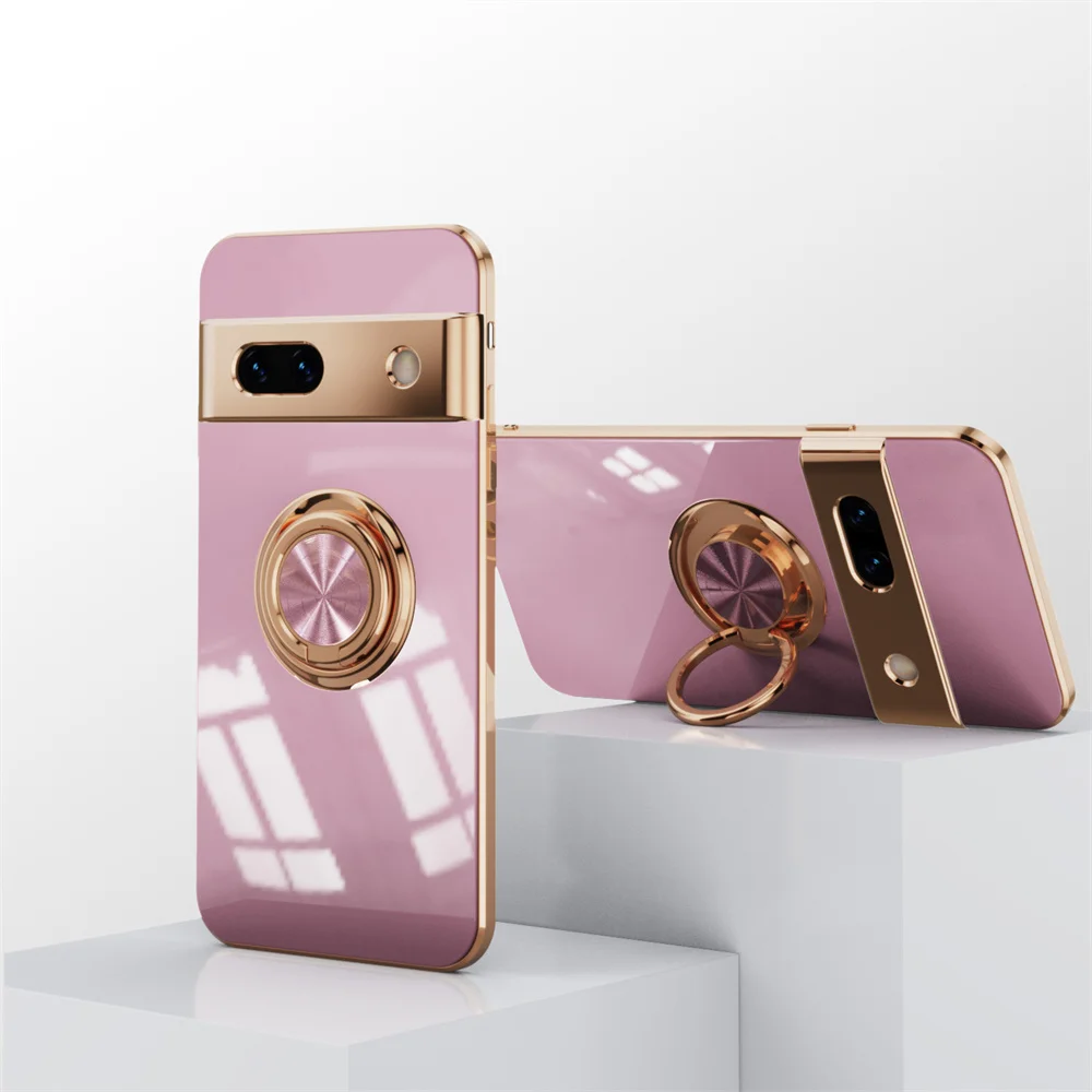 Magnetic Ring Holder TPU Plating Case with Stand