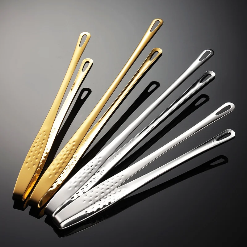 Slim 304 Stainless Steel Tongs BBQ Food Steak Clip Wide Tail Serving Barbecue Tongs Long Cooking Kitchen Accessories 9/12inch food tongs