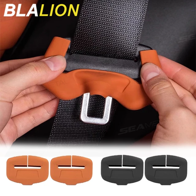 BLALION 2Pcs Seat Belt Buckle Cover Anti-Scratch Rubber Car Seat Buckle Protector Clip Protection Cover Universal for SUV Sedan 1
