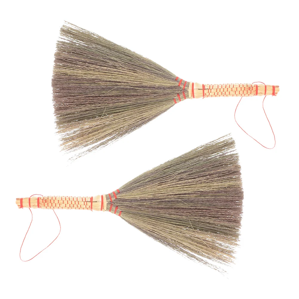 

2 Pcs to Weave Broom Small Duster Handheld Whisk Sorghum Grass Cleaning Supplies