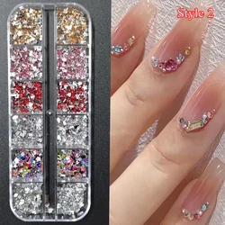12 - Grid 3D Crystal Nail Art Rhinestones & Glitter Set (Style 2)