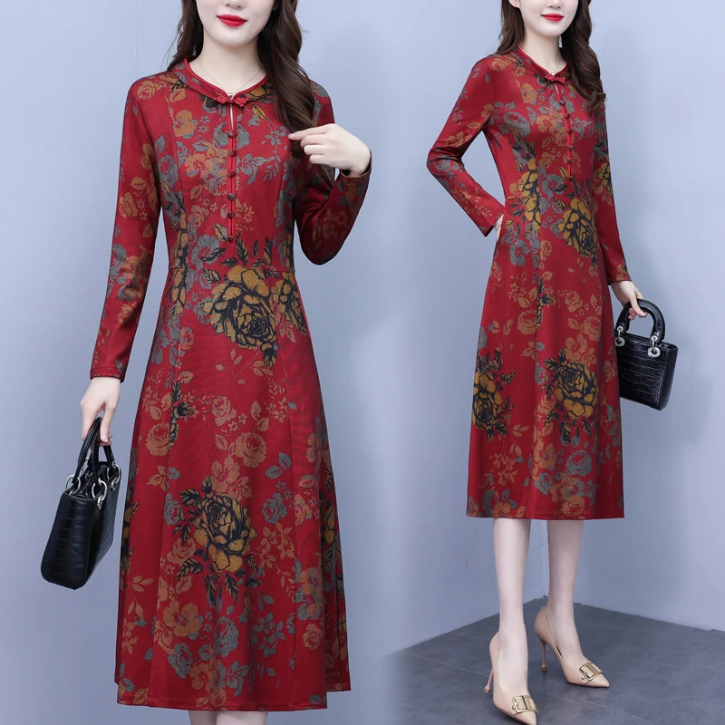 

Women Clothing Chinese Style Evening Ceremonial Dress High-end Jacquard Temperament Elegant Chi-pao Slim Dresses