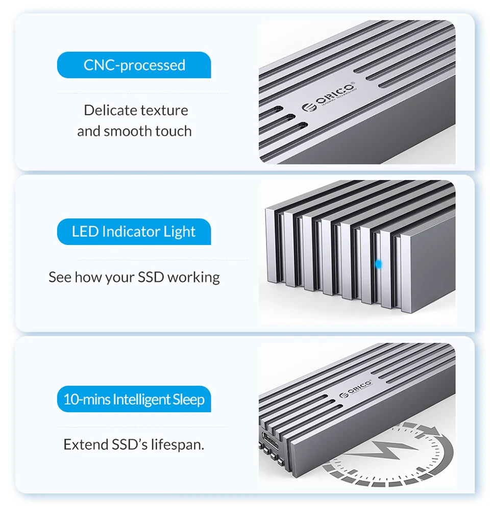 ORICO-Caixa SSD de Alta Velocidade, Gabinete M.2
