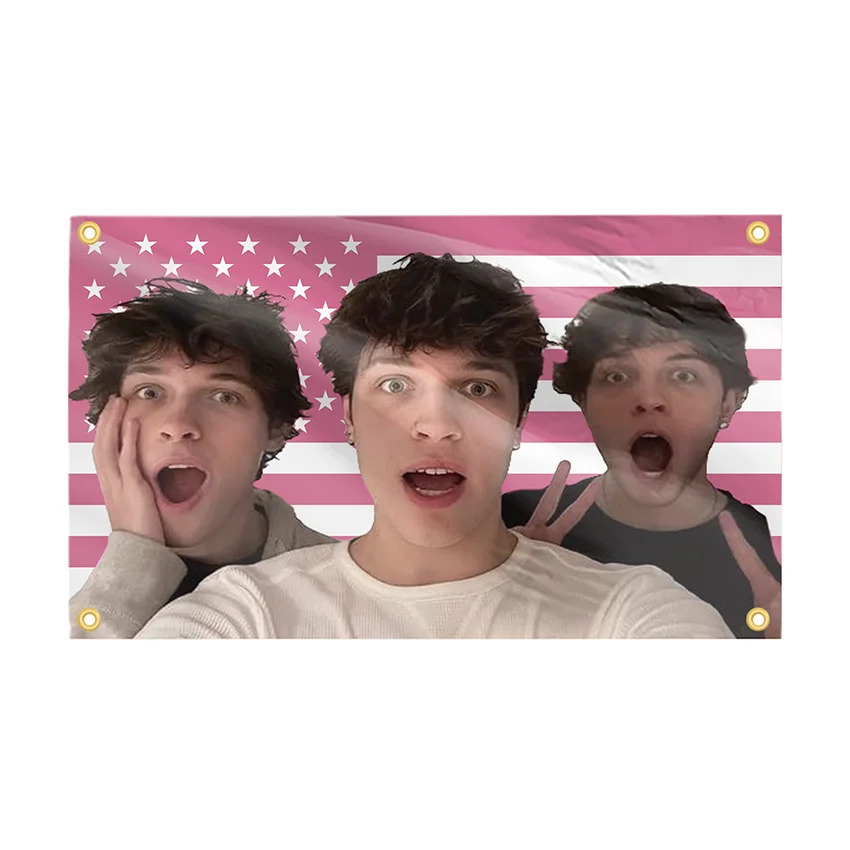 Sturniolo Triplets Pink Tapestry American Poster 3X5FT Wall Hanging Banner For Man Cave Bedroom Frat College Room Dorm Decor