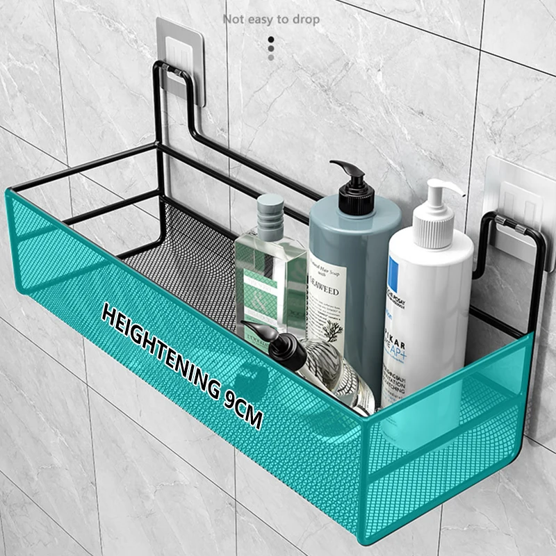 Black Bathroom Shelf Shower Caddy Wall Mounted Kitchen Bath Rack with Bar  Hook Space Aluminum Shelves Organizer Storage etagere - AliExpress