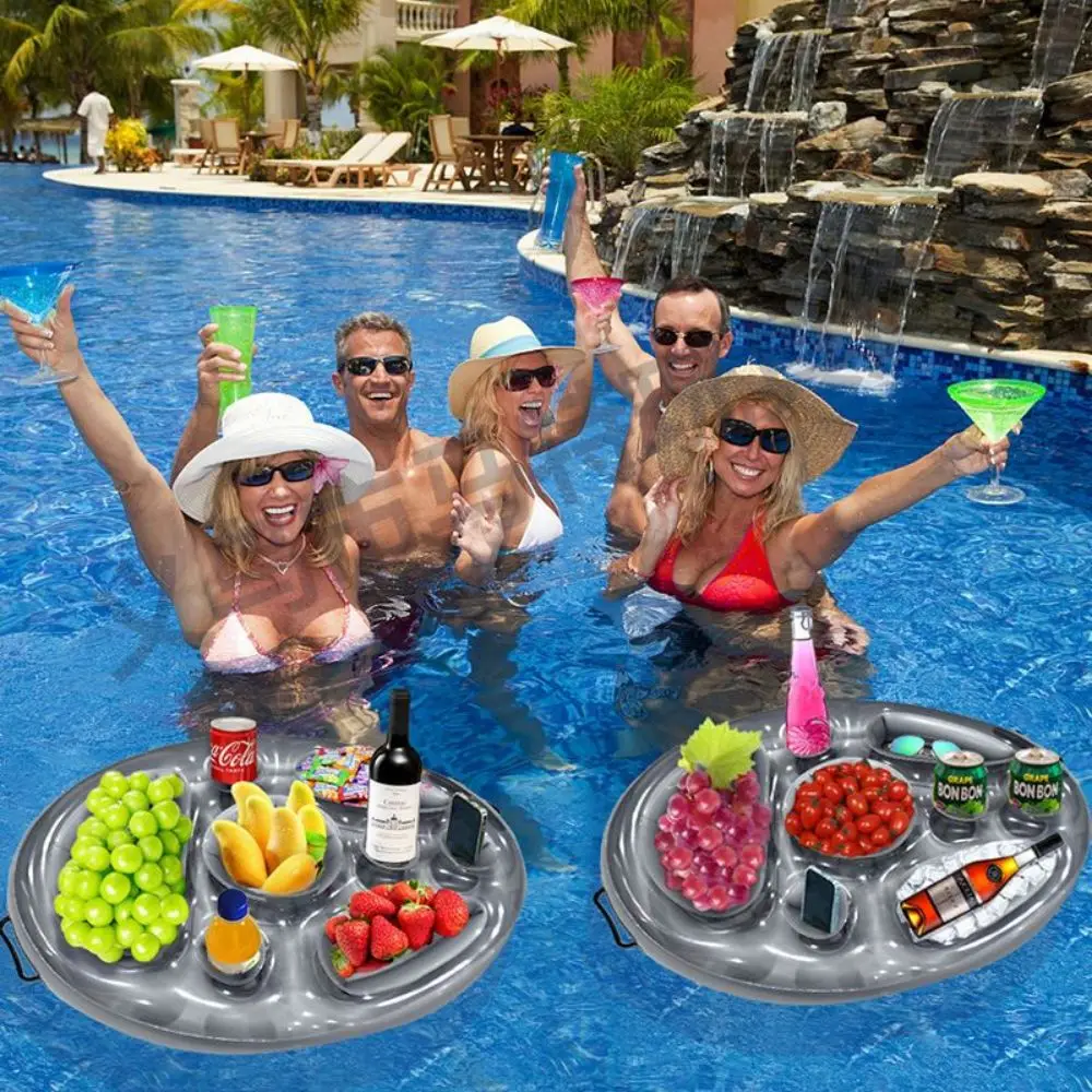 Swimming Pool Food Plate Food Beer Tray Summer Party Swimming Drink Holder Floating Cup Holder