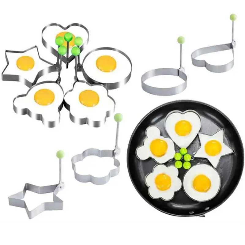 

Stainless Steel 5Style Fried Egg Pancake Shaper Omelette Mold Mould Frying Egg Cooking Tools Kitchen Accessories Gadget Rings