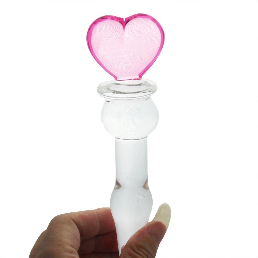 Pink Heart Glass Butt Plug For Sensual Pleasure And Stimulation_voghion.com