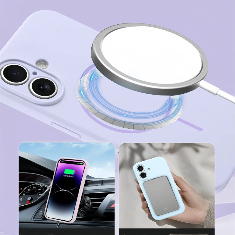 Enhanced Liquid Silicone Candy Color Matte Phone Case with Magnetic Bumper Cover