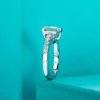 AnuJewel 3ct Asscher Cut Moissanite Engagement Ring For Women 925 Sterling Silver D Color Lab Diamond Wedding Rings Jewelry 4