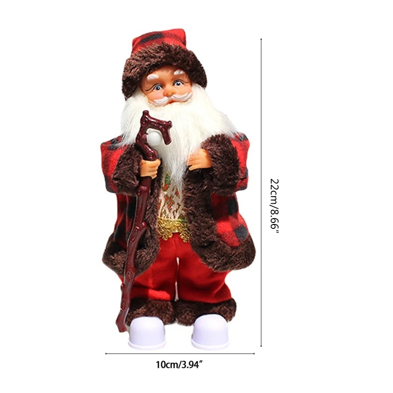 Electric Toy Santa LED Climbing Santa Tabletop Decors Luminous Toy