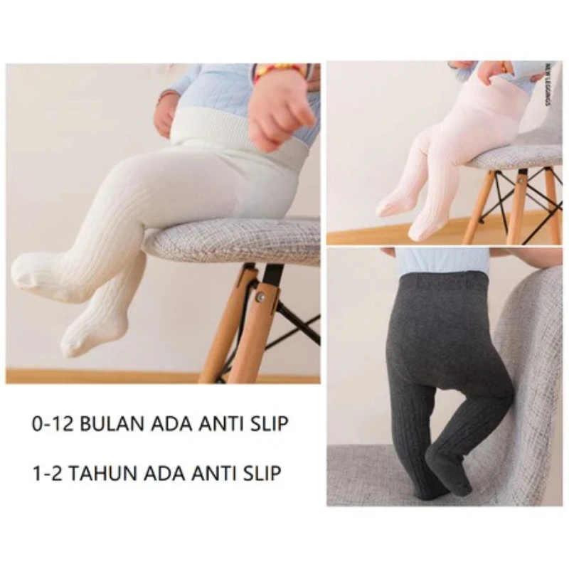 Leggings per bambini Collant Calzini morbidi ed elastici per tutto il corpo per neonati Pagliaccetti per bambini striscianti Biancheria intima lunga in cotone 0-24 mesi - immagine 4