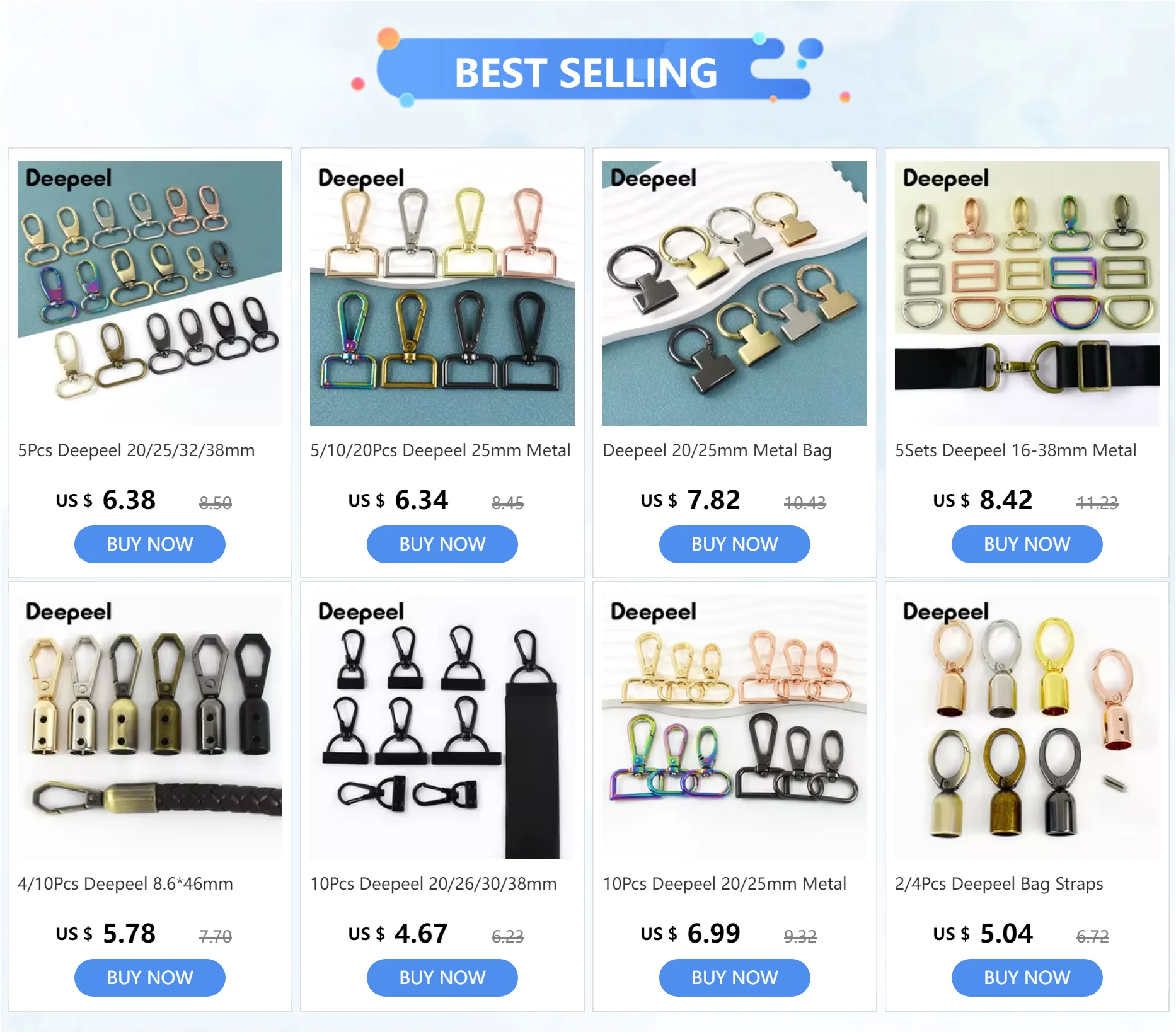 10 Stück Deepeel 20/25mm Metall Haken Schnallen Taschen Riemen Karabiner verschluss Hunde halsband Schnapp schnalle Gürtel clip Schlüssel bund DIY Tasche Zubehör – Detail 1
