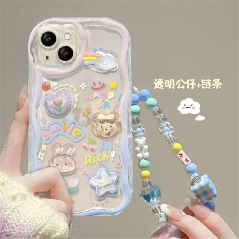 Korean Flower Chain Lanyard Phone Case