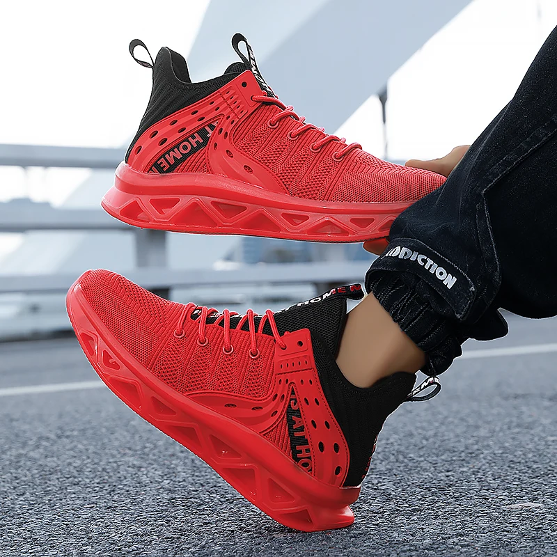 Men's Sports and Casual Shoes - Plaid and Fashionable, Breathable Mesh Upper, with Cushioning Support, Non-Slip Eva Soles, Laces, Low-Top Running Sneakers, Suitable for Training and Casual Wear