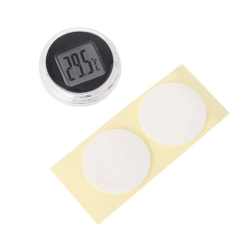 Digital Thermometer Mini Motorcycle Thermometer Waterproof Stick-On Motorbike Mount Watch