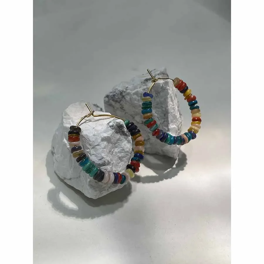 

Rice bead earrings Sea shell Originality Circle Fashion Simple Colour Hand knitting Bohemia Alloy Beaded earrings
