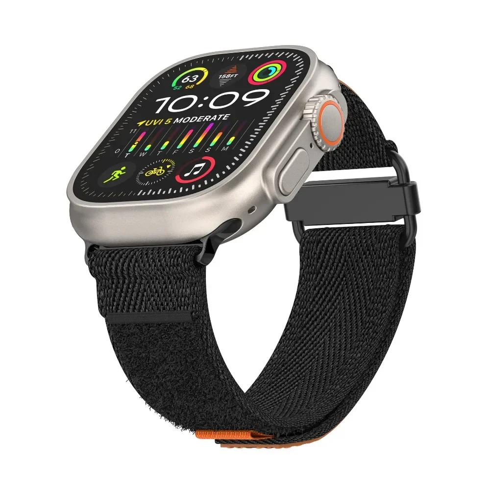 

Ремешок нейлоновый кожаный для Apple Watch Band Ultra, спортивный браслет для Iwatch Serise 8 7 6 5, 49 мм 44 мм 45 мм 42 мм 41 мм 42 мм 38 мм