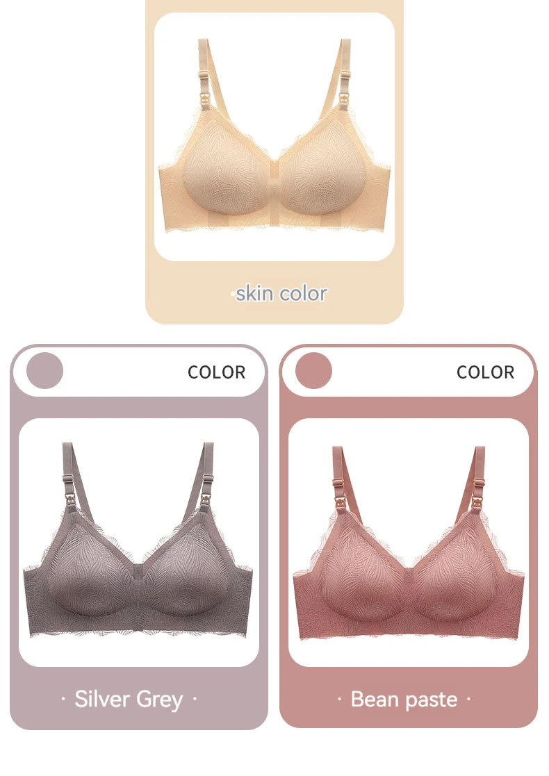 Thin Lace Maternity Breastfeeding Underwear With Gathered Anti Sagging Comfortable and Traceless Postpartum Bra 6
