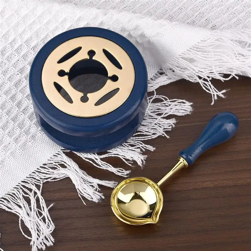 Deluxe Wax Seal Stamp Set with Wooden Furnace and Melting Pot