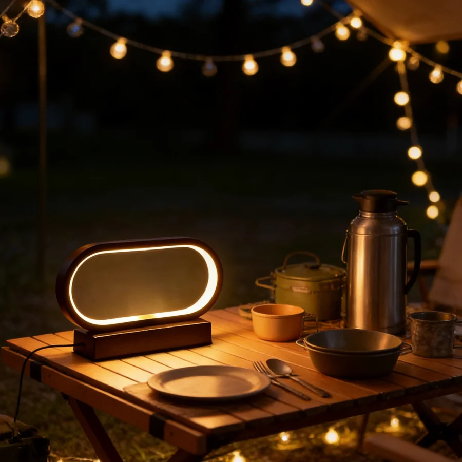 1PC 현대식 타원형 LED 테이블 램프, 따뜻한 백색 주변 조명, 침실, 거실, 홈 데코용 USB 전원 장식 램프
