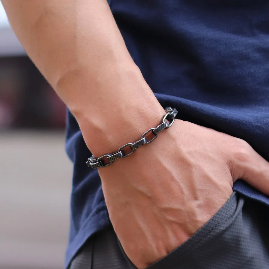 Stainless Steel Cuba Link Chain Bracelet for Men