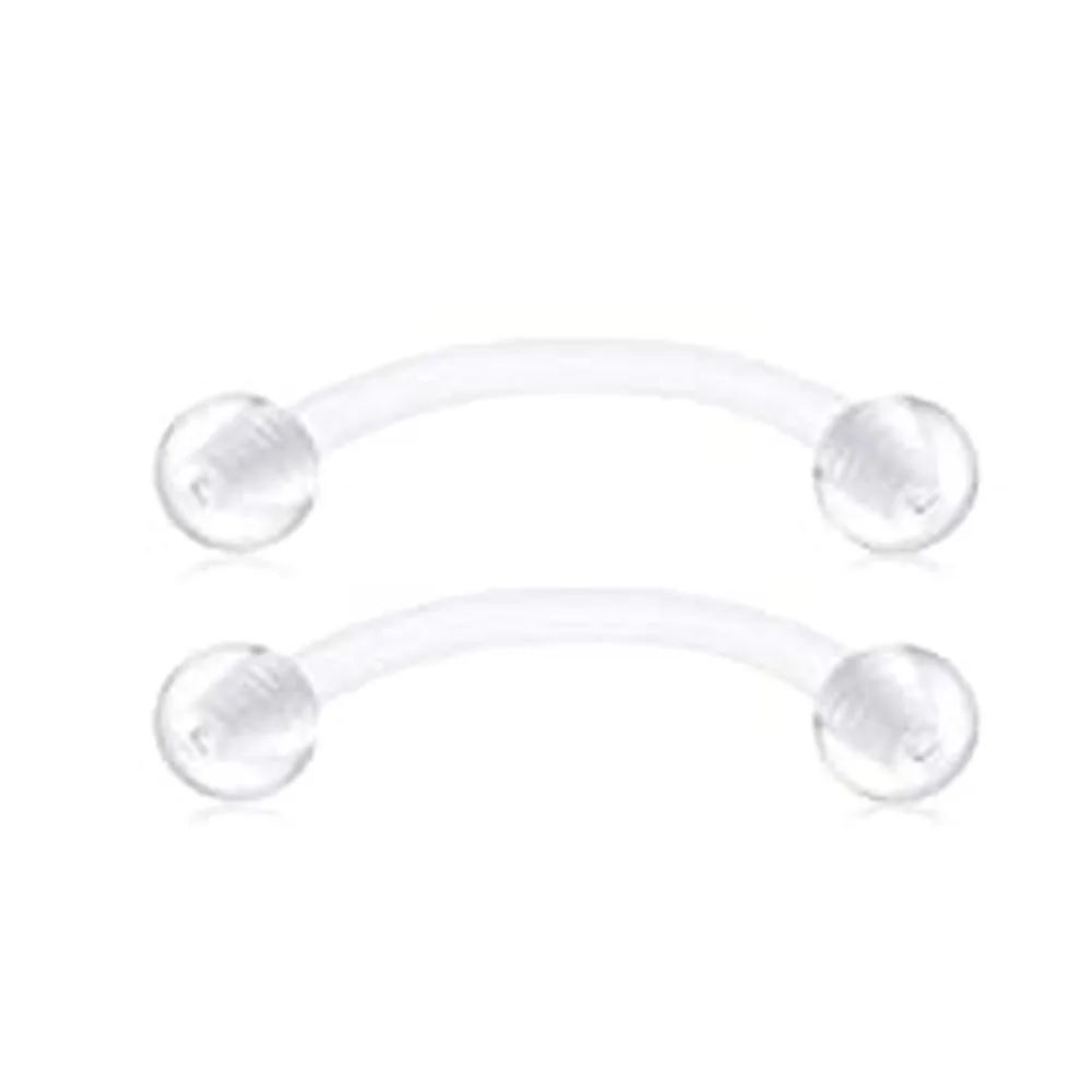 Besyvvin 10 stuks gebogen barbell wenkbrauw lip bars 16G daith toren helix septum ring brug buik bar 6mm 8mm 10mm 12mm 14mm zilver goud zwart, 14 mm