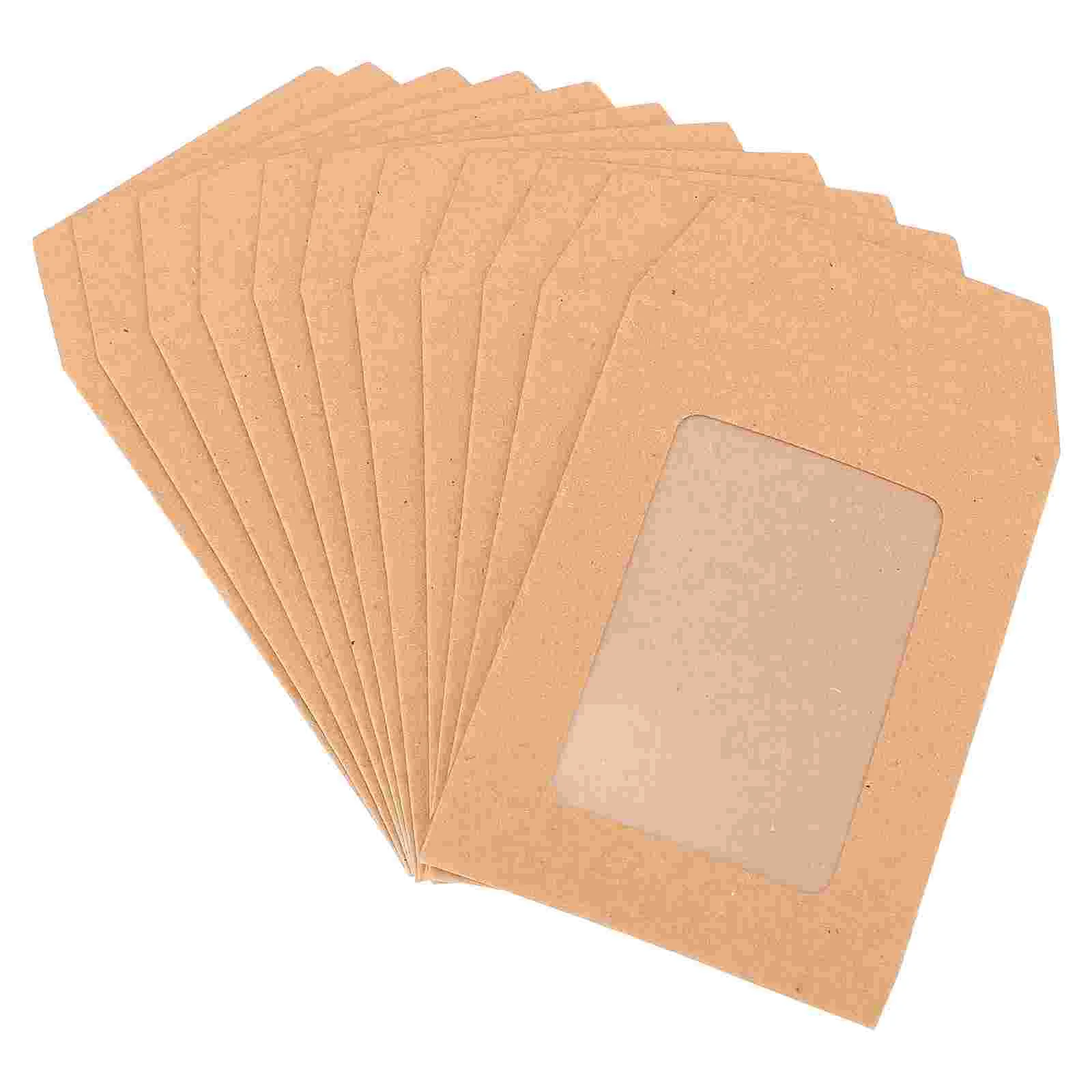 

25 Pcs Transparent Kraft Paper Postage Stamps Greeting Cards Envelopes Invitation Mailing Message Photo