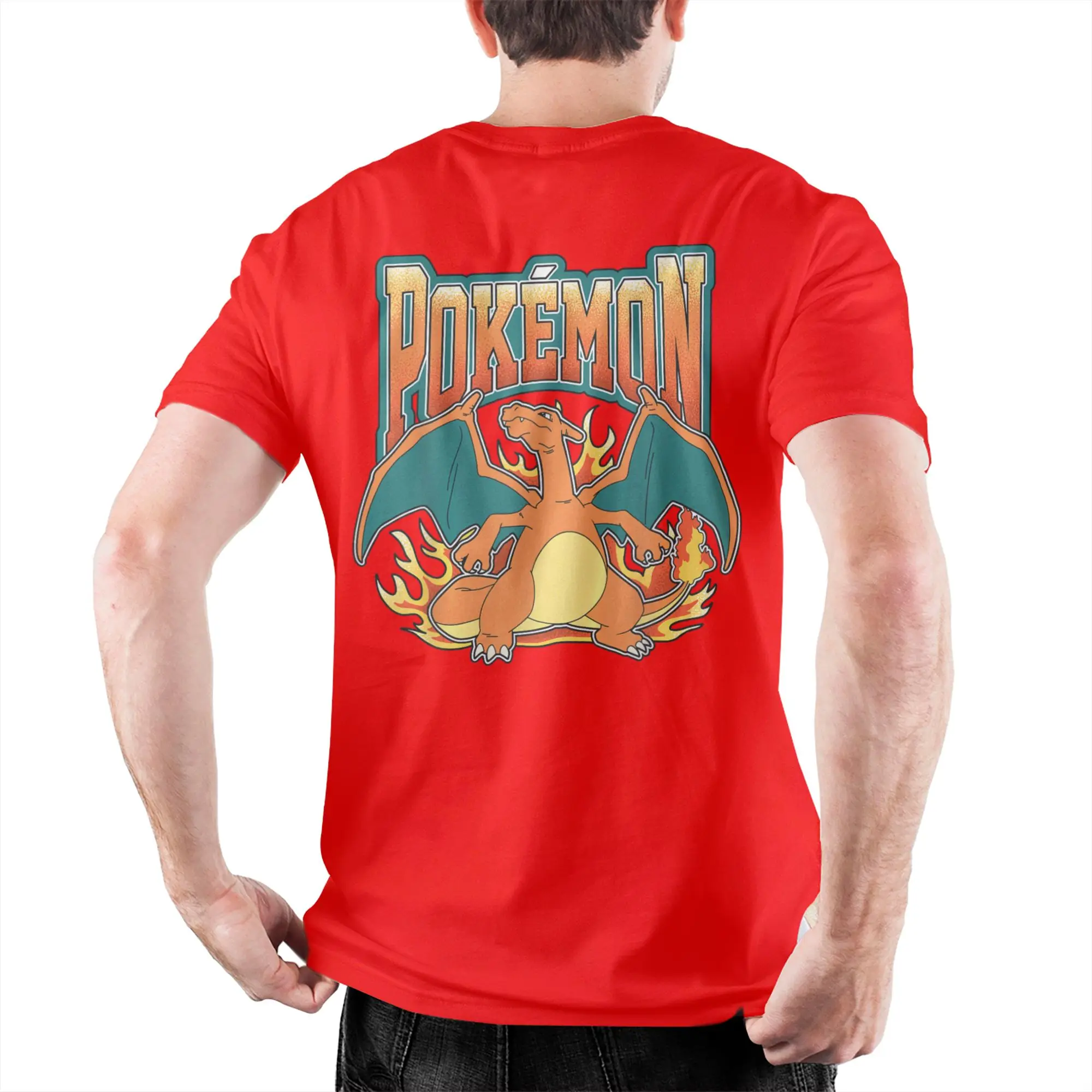Charizard Fire Type Graphic Cotton T-Shirts - Unisex Round Neck Short Sleeve