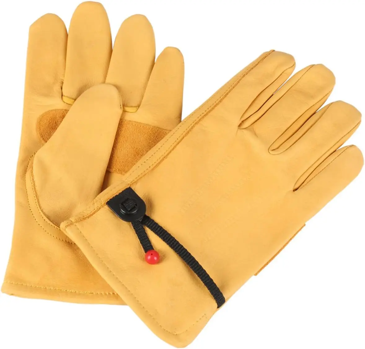 

Gloves Adjustable Wrist Tough Cowhide Garde Windproof Gloves Leather Gloves Locomotive for Work Outdoor Camping Cooking Tools