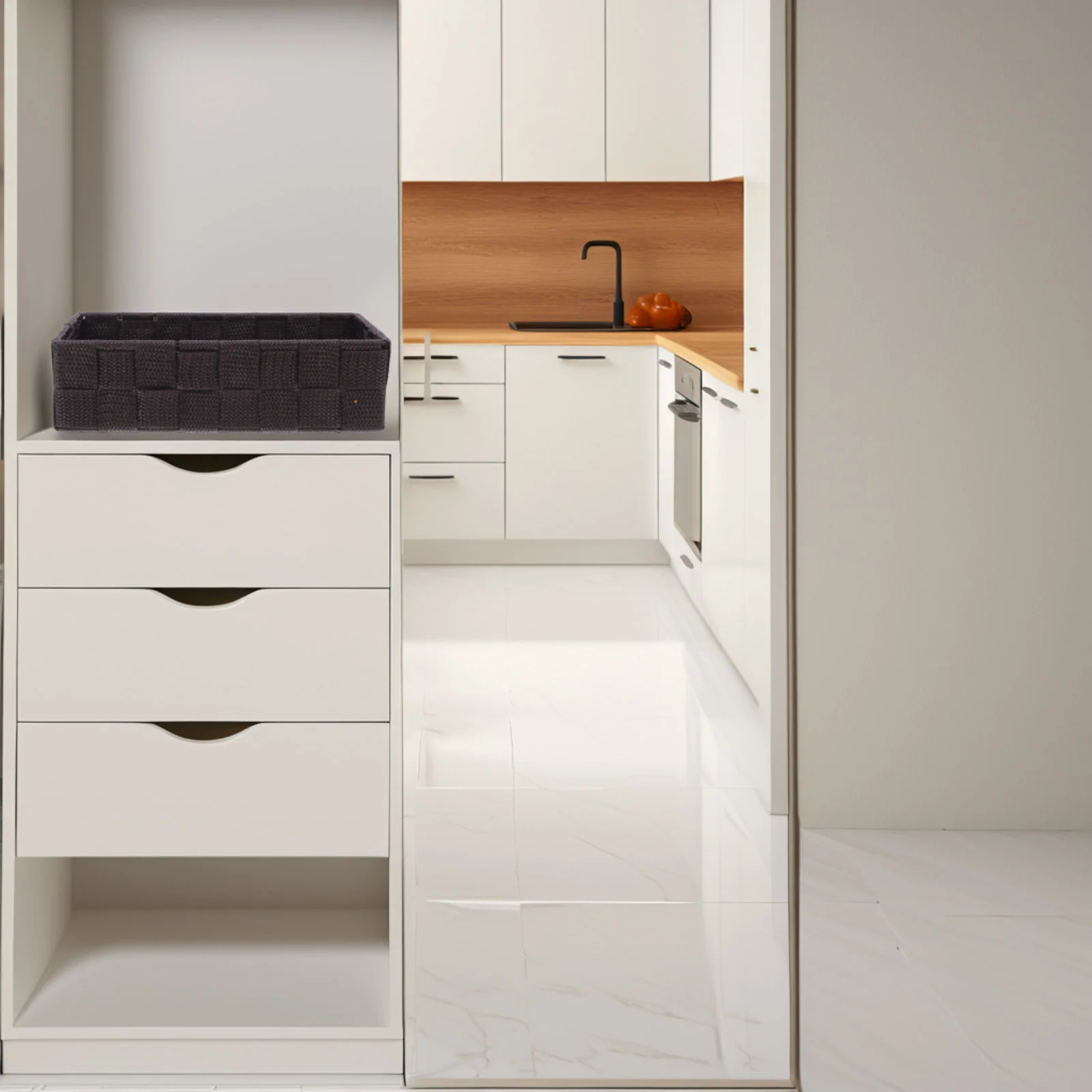 Storage Basket Bathroom Accessories Countertop Baskets Woven with Lid for Closet Organization Weave Organizer Books