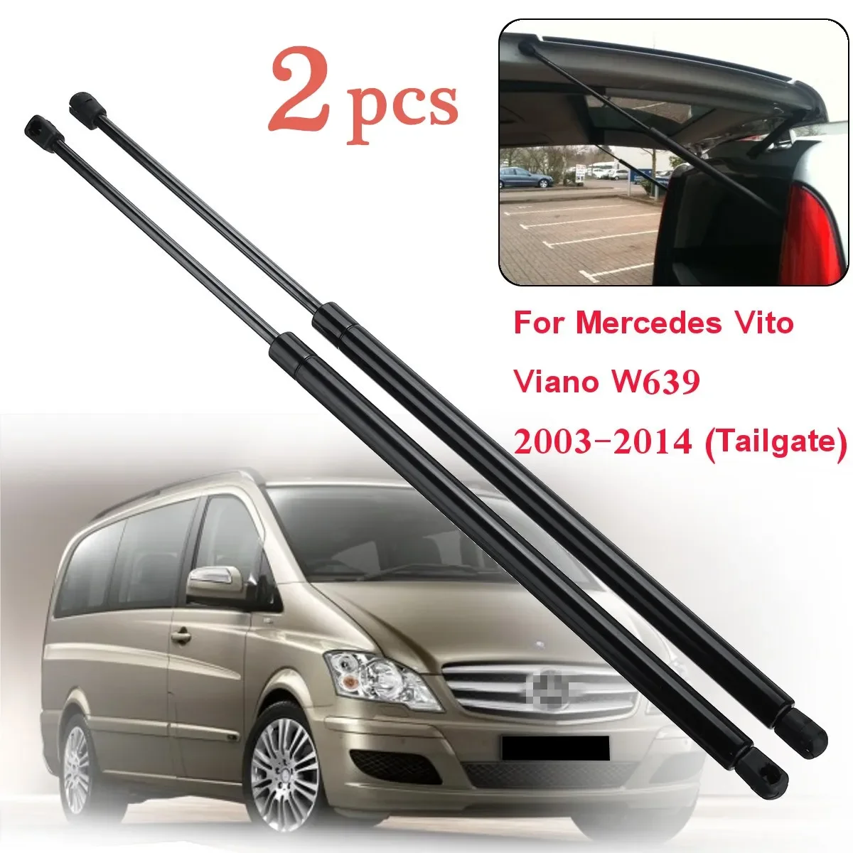 2PCS Mercedes-Benz Vito Viano W639 2003-2014 Tailgate Gas Spring Lift Supports Struts Shocks gas spring gas strut fitting tailgate damper