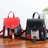 PU Leather Plaid Backpack Splicing Backpack for Women Multi-Function Knapsack Teenager School Bag Leisure Lock Backpack 4