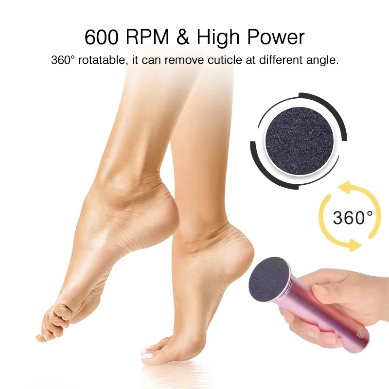USB Rechargeable Wireless Electric Foot File Cuticle Callus Remover Machine Pedicure Tools Foot Heel Care Tool With Sandpaper electric foot grinder,electric foot file,electric foot callus remover