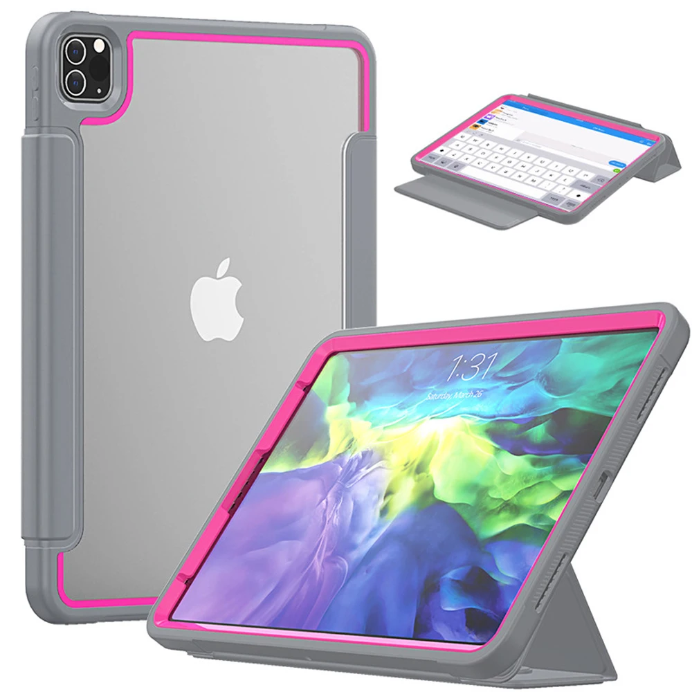 

Tablet Case For iPad 10.2 2019 2020 2021PU Silicon Transparent Cover Funda For iPad 10.2 8th 7th 9th Foldable Megnetic Tablet Ca