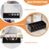 Natural Bamboo Belt Organizer 6-Grids Closet Belt Storage Rack Save Space Multipurpose Drawer Tie Purse Storage Displayer Holder 5